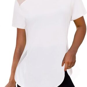 Gyabnw UV Sports T-Shirt Women's Sports Shirt Functional Shirt Short Sleeve Running Shirt Fitness Top Yoga Protective Clothing