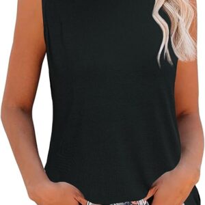 Gyabnw Tank Top Damen Sommer Basic Tops Rundhals Oberteile Sommermode Ärmelloses Blusentop Damen Tunika Shirt S-XXL