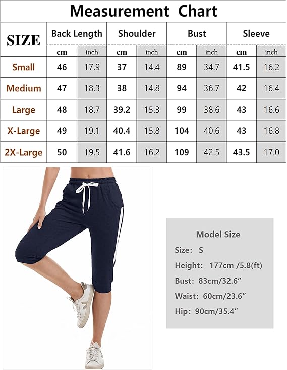 Gyabnw Women's Cropped Pants Capri 3/4 Length Sweatpants Sports Jogging Shorts Summer Trousers Women's Training Trousers Casual Yoga Trousers - 图片 7