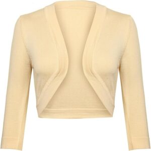 Gyabnw Bolero Women's 3/4 Sleeve Jacket Elegant Women's Cardigan Short Tops Jacket Tops