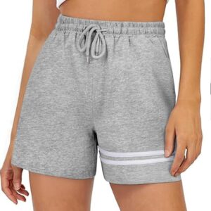 Gyabnw Women's Shorts, Sleep Shorts, Short Sports Trousers, Running Shorts, Summer Leisure Shorts, Jogging Bottoms, Sweat Shorts, Elegant Bermuda Shorts with Striped Pockets for Sports, Leisure, Yoga,