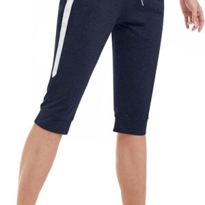 Gyabnw Women's Cropped Pants Capri 3/4 Length Sweatpants Sports Jogging Shorts Summer Trousers Women's Training Trousers Casual Yoga Trousers