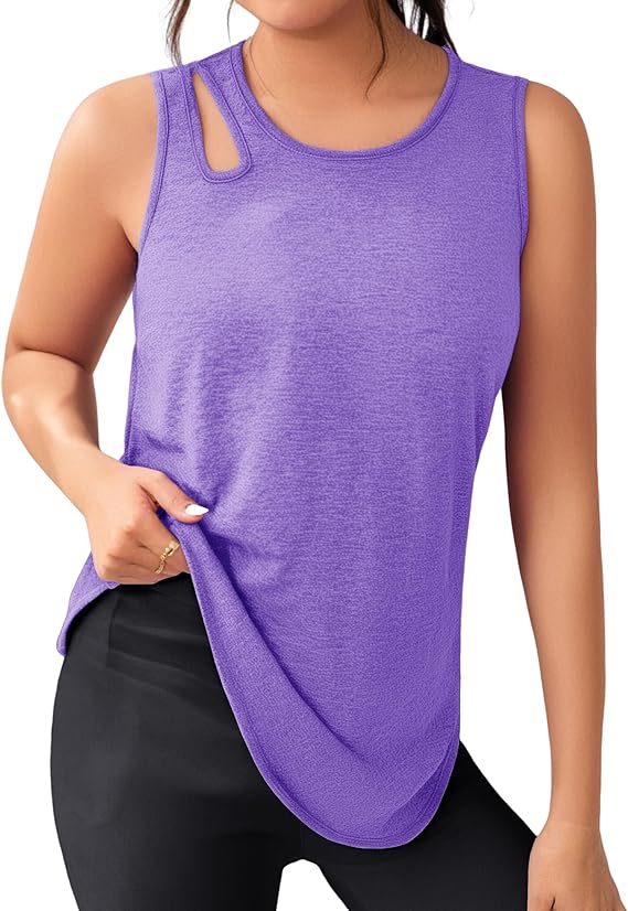 Gyabnw Tank Top Sport Women's Fitness Sports Top Loose Top Gym Sports Shirt Sleeveless Yoga XS - 3XL