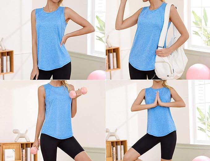 Gyabnw Sports Top Women's Sleeveless Sports Shirt Tank Top Summer Functional Shirt Running Top Functional Top XS - 3XL - 图片 7