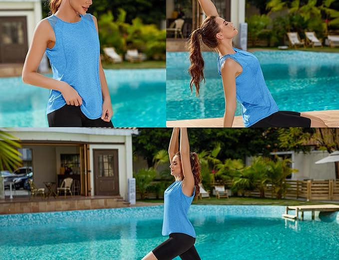 Gyabnw Sports Top Women's Sleeveless Sports Shirt Tank Top Summer Functional Shirt Running Top Functional Top XS - 3XL - 图片 5