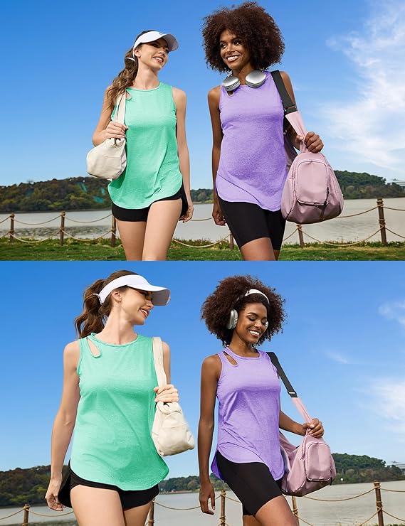 Gyabnw Tank Top Sport Women's Fitness Sports Top Loose Top Gym Sports Shirt Sleeveless Yoga XS - 3XL - 图片 6